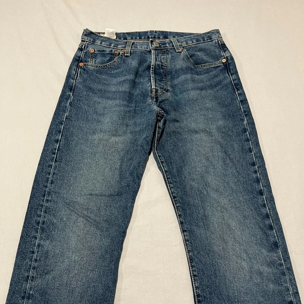 Mens Levis 501 XX 93' Blue Denim Button Fly Straight Leg Jeans 30x31 Big E